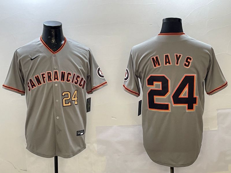 Men San Francisco Giants #24 Mays Grey Game 2025 Nike MLB Jersey style 5